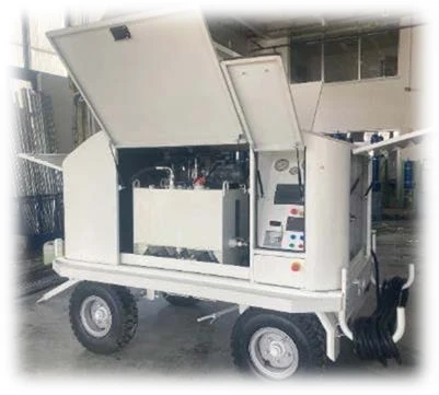 Hangarda servis kapakları açık mobil hidrolik test tezgâhı