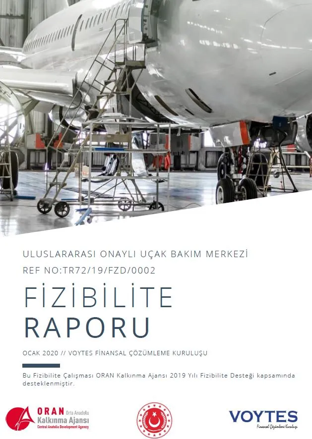 Fizibilite raporu kapağı: Uluslararası onaylı uçak bakım merkezi